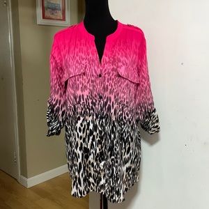 Calvin Klein long sleeve animal print top size L